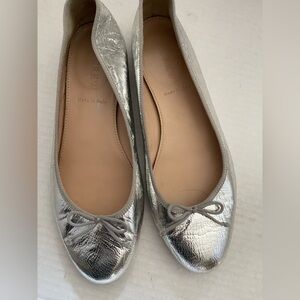 J.Crew silver ballet flats Size 6 great condition Made in Italy